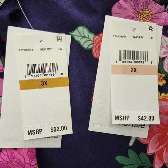 ‼️SOLD‼️ KENSIE Plus Size 2X-3X NWT Rayon Pajamas Set Navy/Pink - Picture 10 of 12